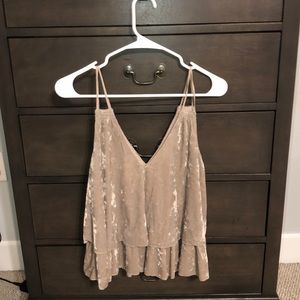 velvet V-neck tank